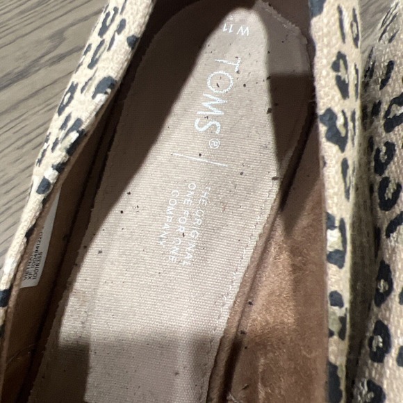 Toms Shoes Women Size 11 Cheetah Leopard Animal Print Wedge Canvasbro - Picture 14 of 14